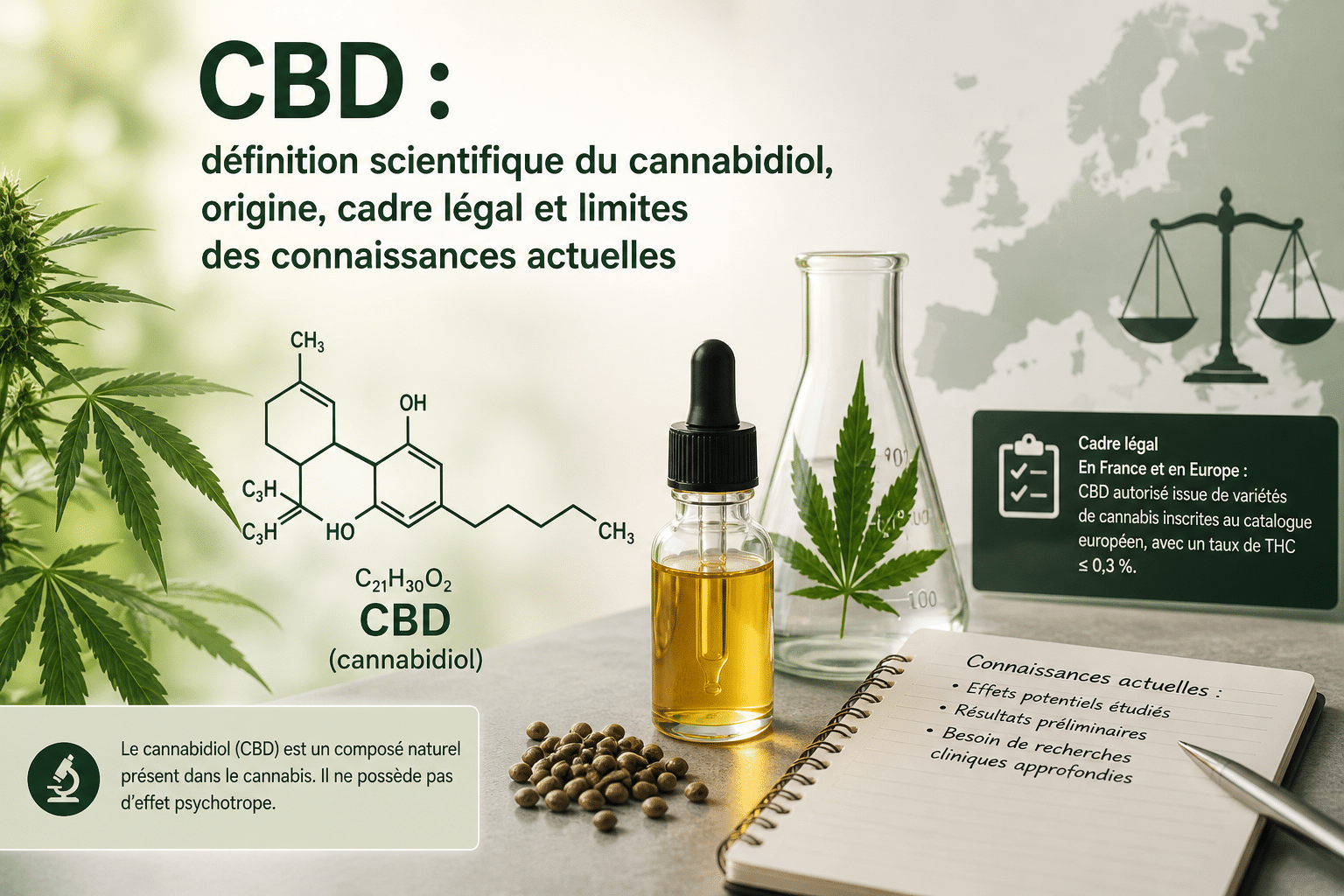 CBD: Wissenschaftliche Definition von Cannabidiol, Ursprung, rechtlicher Rahmen und Grenzen des aktuellen Wissensstands