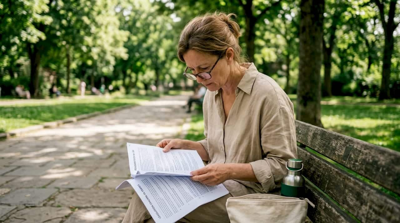 Een vrouw raadpleegt de wetgeving over CBD