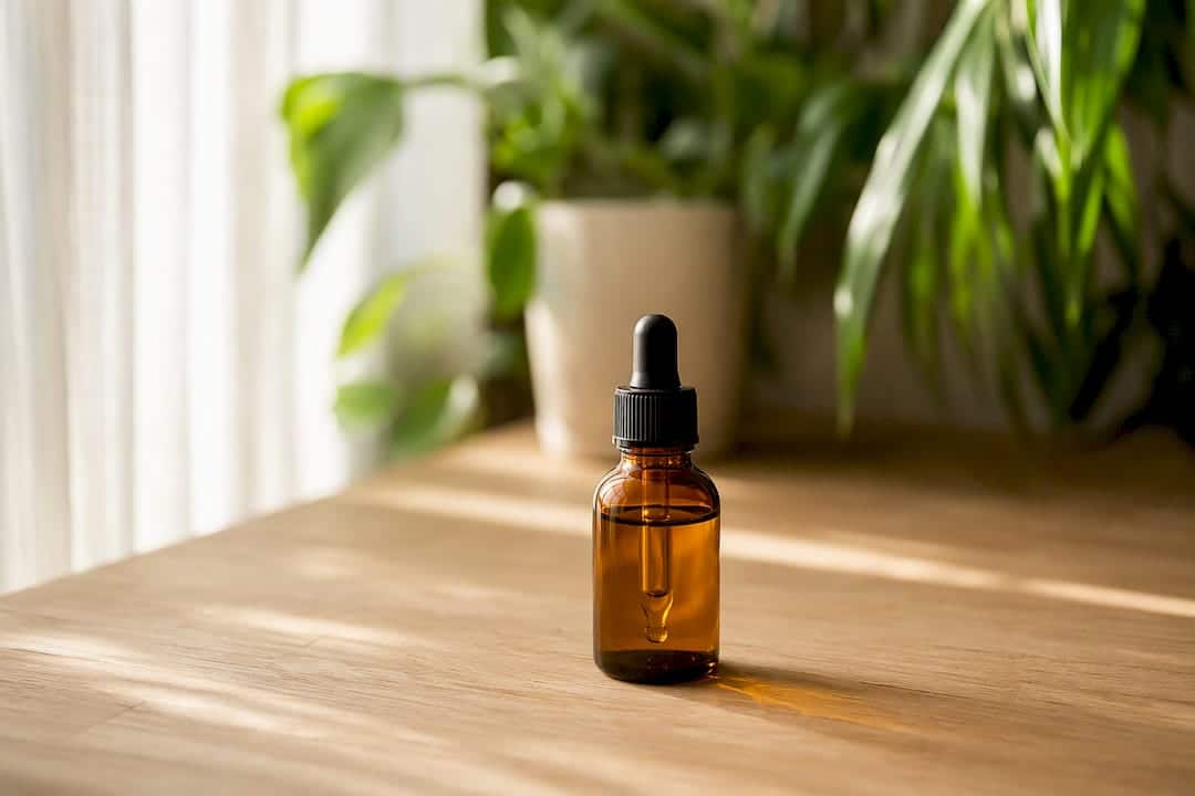 Compte-gouttes d'huile de CBD à côté de plaquettes de comprimés