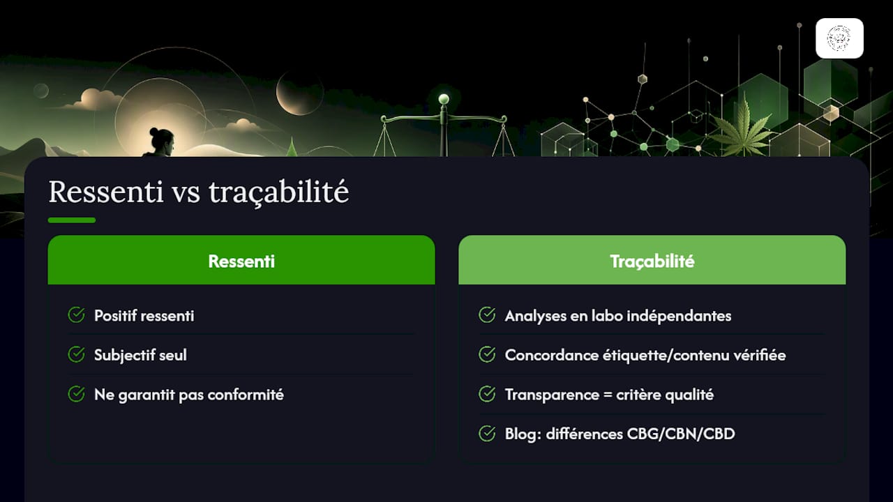 Pourquoi la traçabilité compte autant que le ressenti — overview diagram