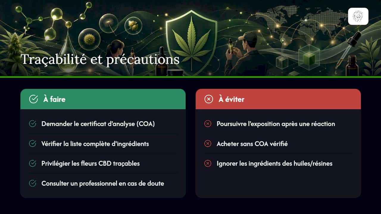 Traçabilité, analyses et prudence : notre position chez Thefrenchhempempire — overview diagram