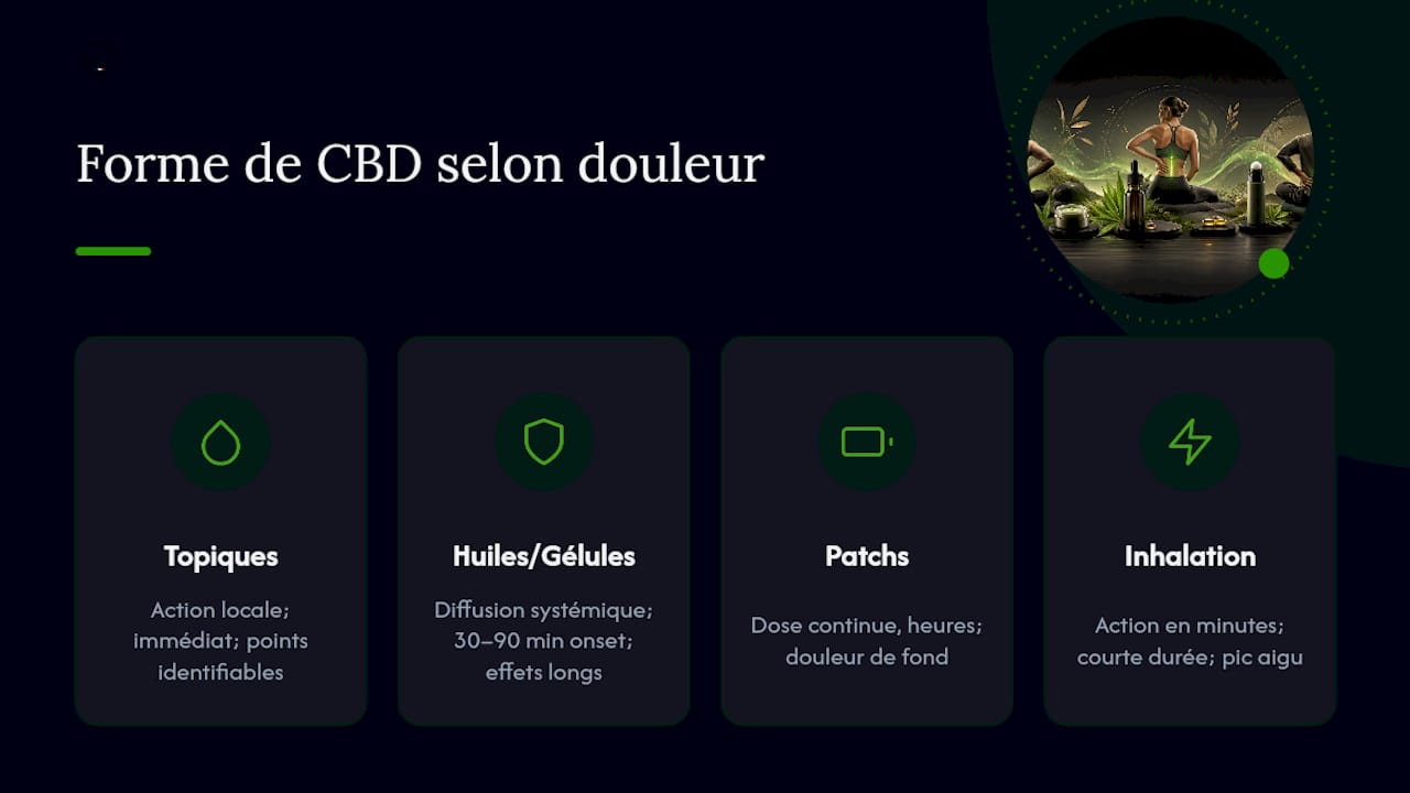 Comparaison des différentes formes de CBD pour le dos