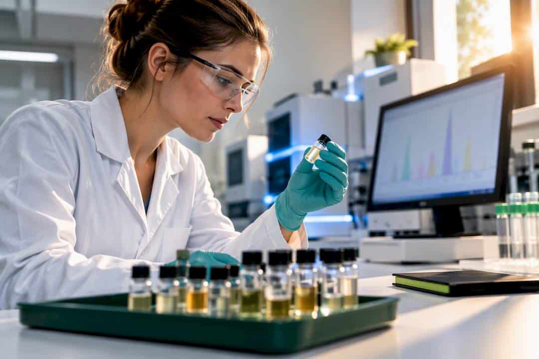 Technicien en train d'analyser des échantillons en laboratoire