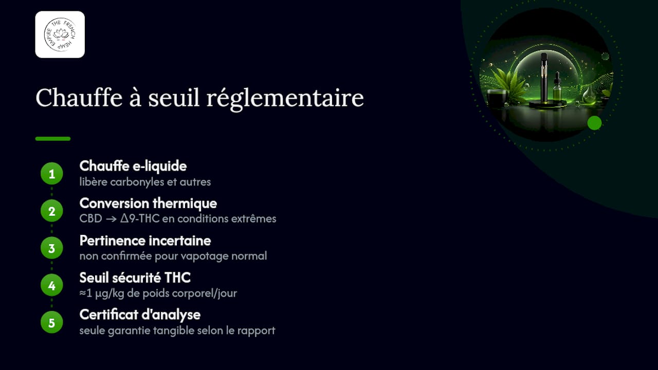 Schéma de la chaîne d’incertitude thermique dans la transformation du CBD en THC