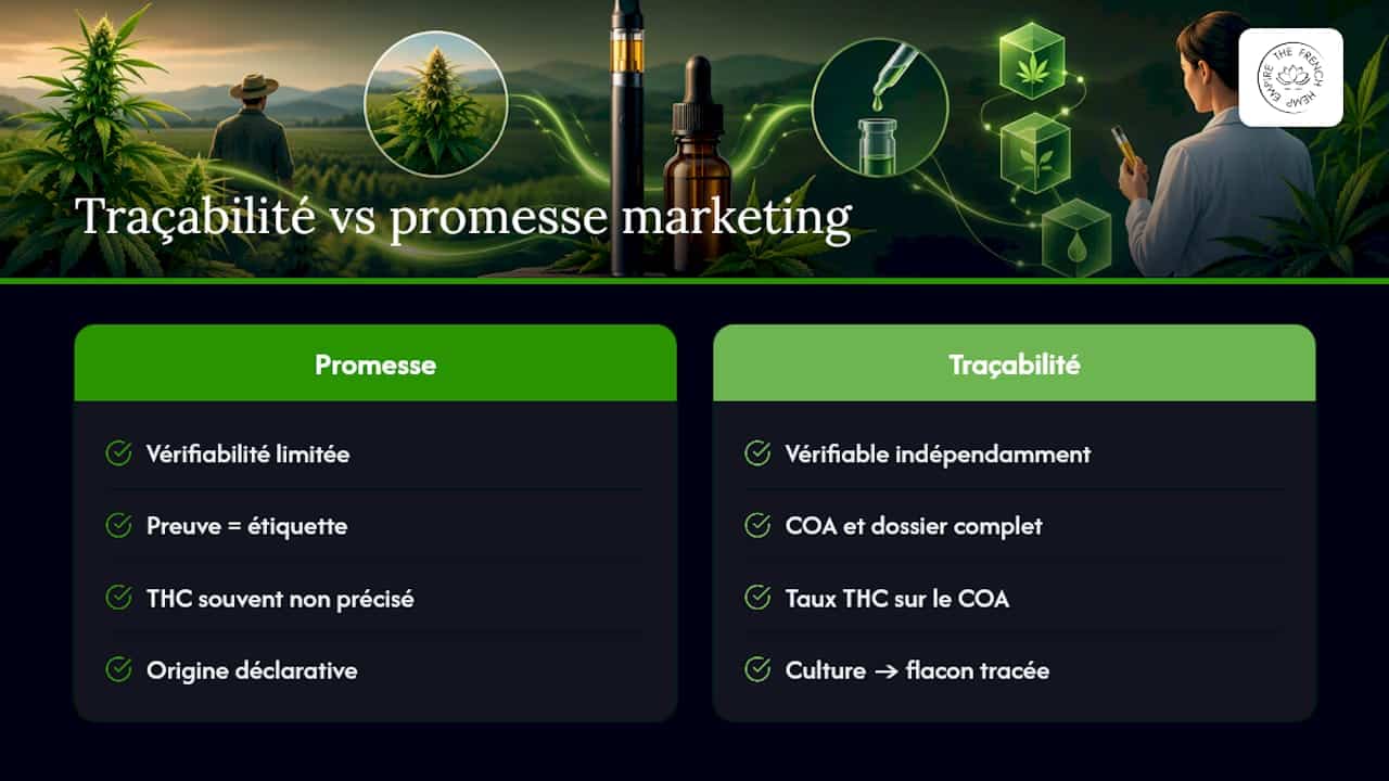 Pourquoi la traçabilité prime sur la promesse marketing — overview diagram