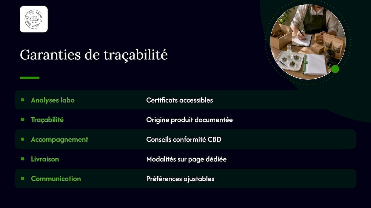 Les garanties de The French Hemp Empire en matière de traçabilité — overview diagram